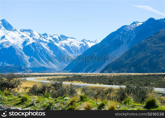 New Zealand. Beautiful natural landscape of mountains of New Zealand