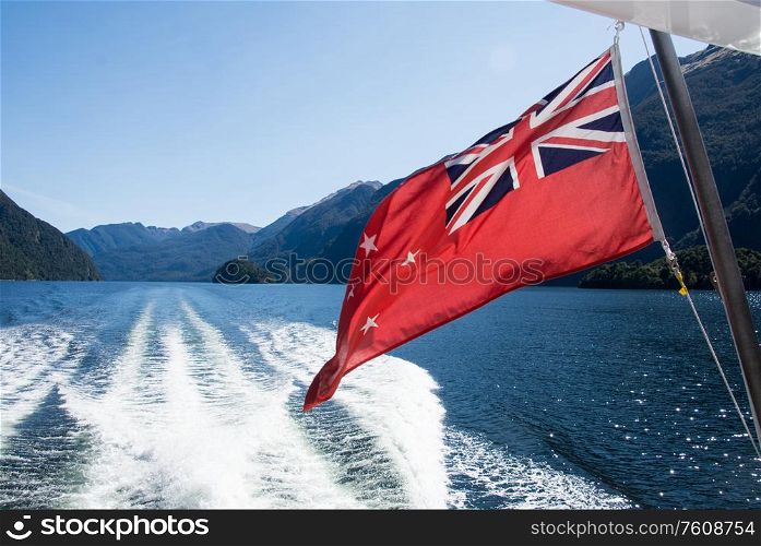 New Zealand ensign flying