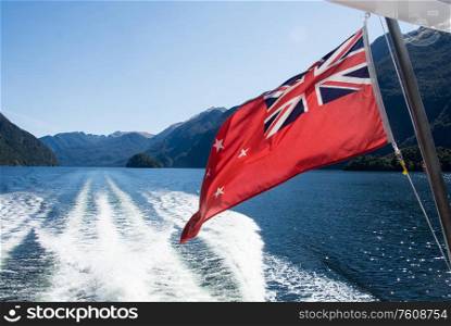 New Zealand ensign flying
