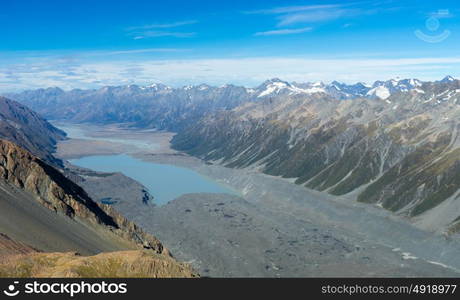 New Zealand. Natural landscape of stone rock with clear blue sky