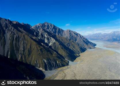 New Zealand. Natural landscape of stone rock with clear blue sky