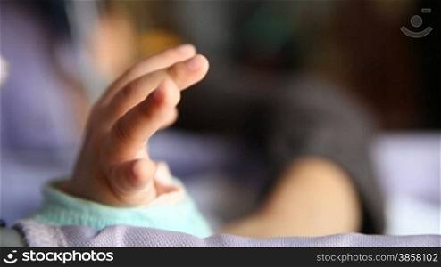 newborn baby hand.