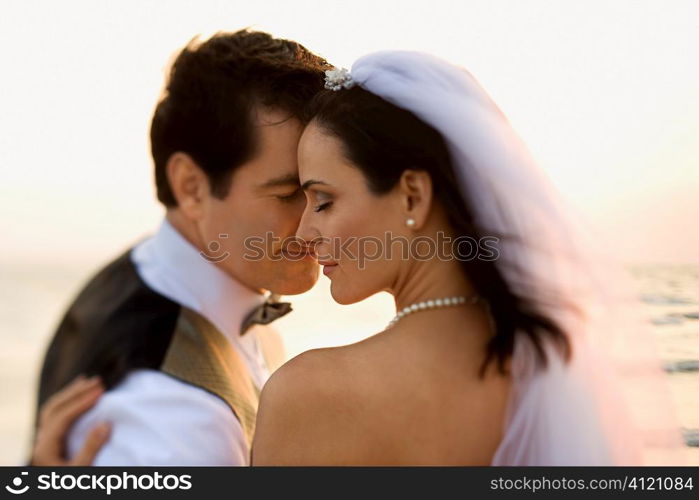 Newlywed Couple on Beach