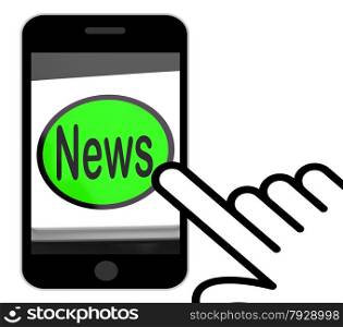 News Button Displaying Newsletter Broadcast Online
