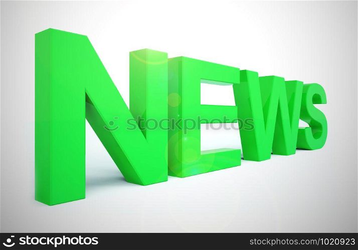 News concept icon means breaking stories and newsflash. Journalistic comments and global reports - 3d illustration. News Word In Red Showing Media And Information