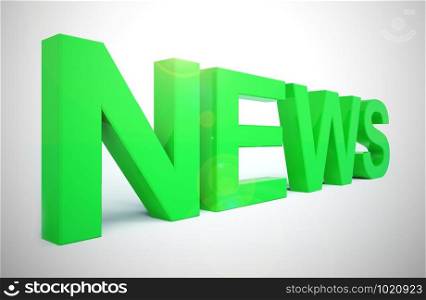 News concept icon means breaking stories and newsflash. Journalistic comments and global reports - 3d illustration. News Word In Red Showing Media And Information