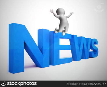 News concept icon means breaking stories and newsflash. Journalistic comments and global reports - 3d illustration. News Letters Shows Media Headlines And Information