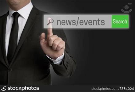 News Events Internet browser is operated by businessman.. News Events Internet browser is operated by businessman