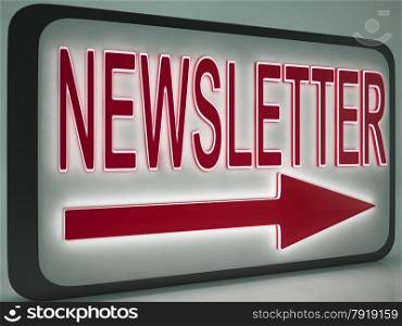 Newsletter Sign Shows Online News Or News