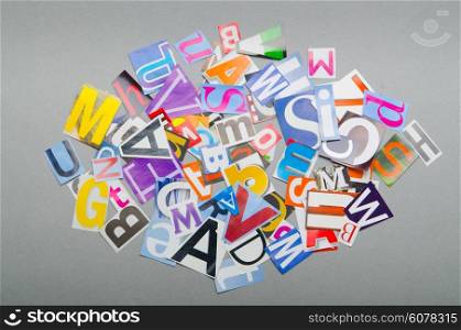 Newspaper clippings with various letters