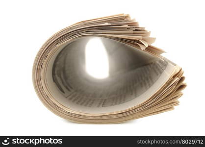 newspapers isolated on white background