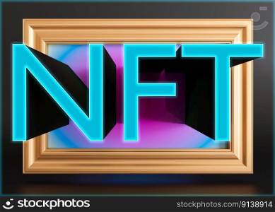 NFT, non fungible token. Creation of digital, crypto art, sale on NFT marketplace. Selling games characters, blockchain assets and digital artwork. Future, cryptocurrencies and e-commerce. 3d render. NFT, non fungible token. Creation of digital, crypto art, sale on NFT marketplace. Selling games characters, blockchain assets and digital artwork. Future, cryptocurrencies and e-commerce. 3d render.