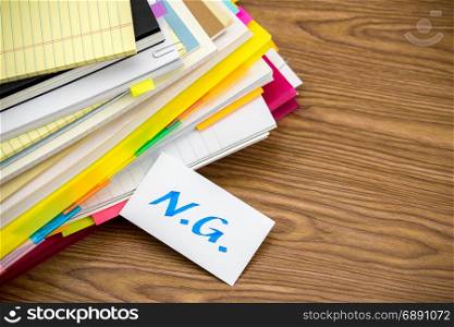 NG; The Pile of Business Documents on the Desk