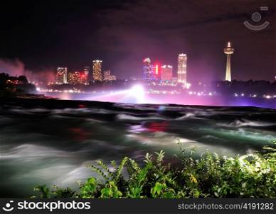 Niagara River in the night time