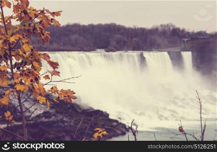 Niagara waterfall in autumn season