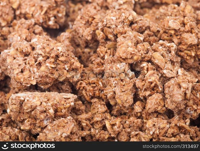 nic fresh cereal granola flakes with chocolate macro texture