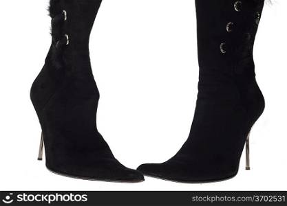 nice black woman shoes on white background