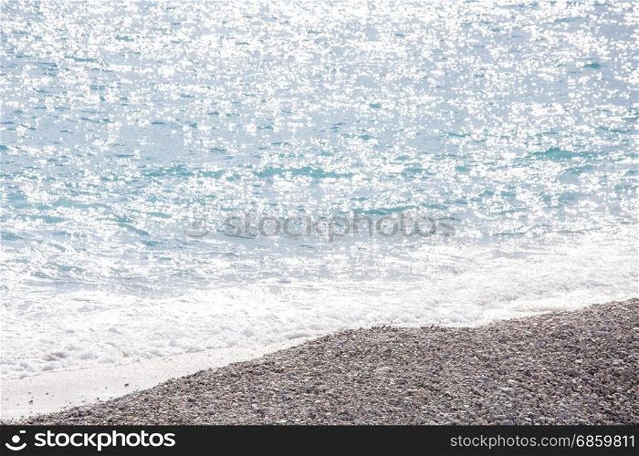 Nice Cote d&rsquo;Azur Riviera France with mediterranean beach sea. Nice Beach France