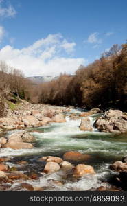 Nice course of a river down the mountain