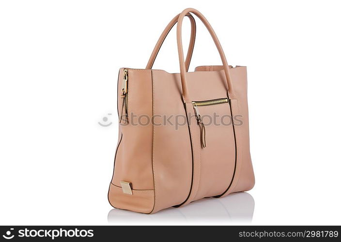 Nice elegant woman bag isolated on the white