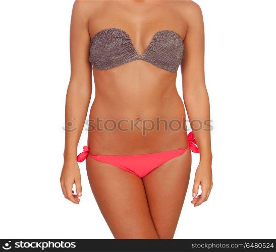 Nice female body with bikini. Nice female body with bikini isolated on a white background