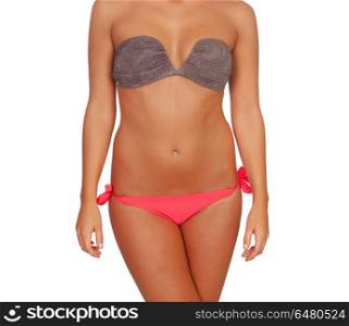 Nice female body with bikini. Nice female body with bikini isolated on a white background