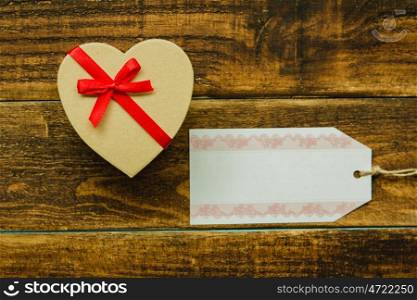 Nice gift with red ribbon for Valentine?s Day