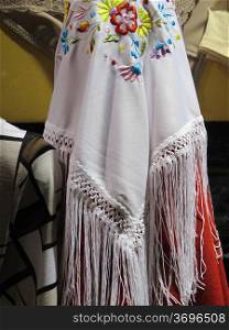 nice handkerchief embroidered with white fringe