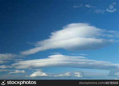 Nice horizontal clouds with a nice blue sky