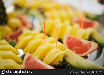 nice looking and tasty pineapple on wedding reception