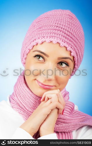 Nice looking woman in the warm clothing