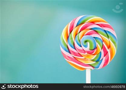 Nice round lollipop with many colors in a spiral