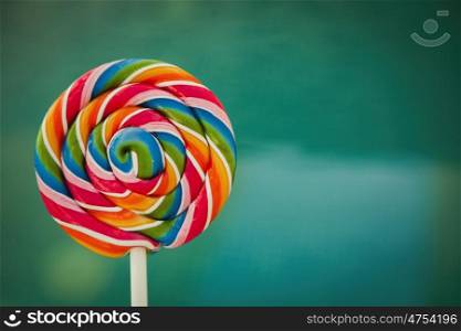 Nice round lollipop with many colors in a spiral