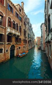 Nice summer venetian canal view (Venice, Italy)