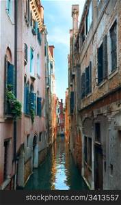 Nice summer venetian canal view (Venice, Italy)