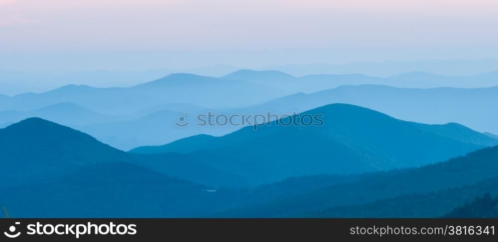Nice sunset over mountains