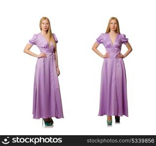 Nice woman in fashion clothing - composite image