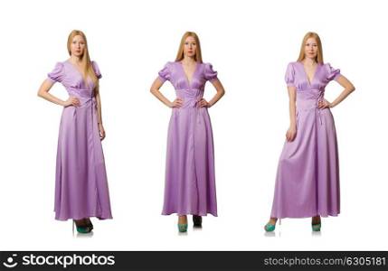 Nice woman in fashion clothing - composite image
