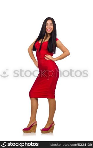 Nice woman model isolated on the white background