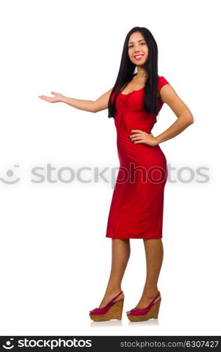 Nice woman model isolated on the white background