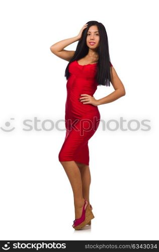 Nice woman model isolated on the white background