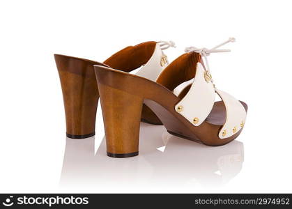 Nice woman shoes isolated on white