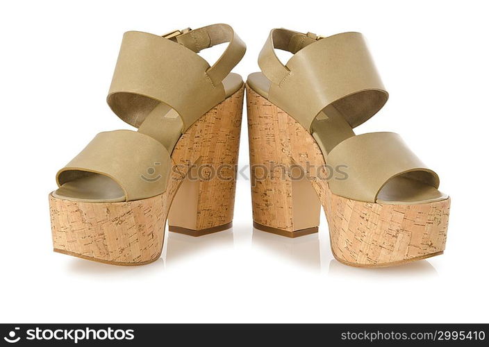 Nice woman shoes isolated on white