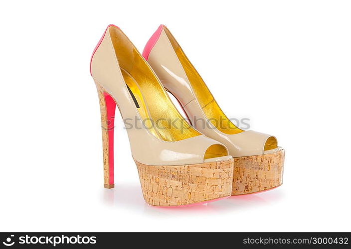 Nice woman shoes isolated on white