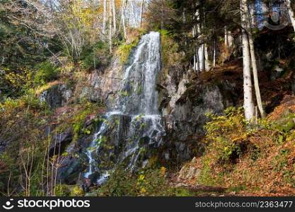 Nideck waterfall in the vosges mountains in france