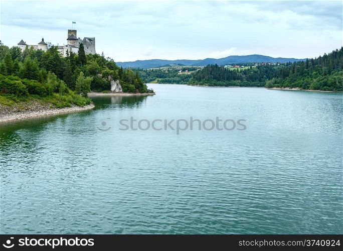 Niedzica Castle (or Dunajec Castle) summer cloudy view (Poland). Build between the years 1320 and 1326.
