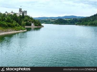 Niedzica Castle (or Dunajec Castle) summer cloudy view (Poland). Build between the years 1320 and 1326.