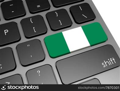 Nigeria keyboard image with hi-res rendered artwork that could be used for any graphic design.. Nigeria
