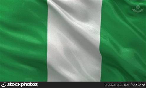 Nigeria Nationalflagge im Wind. Endlosschleife.
