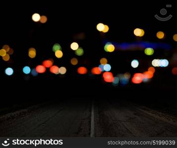 Night background blurred landscape. Night background. Bokeh city lights blurred landscape